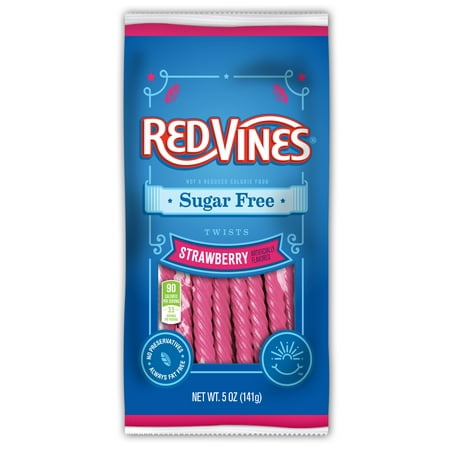 Red Vines Sugar Free Strawberry Twists 5oz Bag (12 Pack)