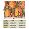 thumbnail image 5 of Floral Throw Blanket with Butterfly Design, Orange Dahlia Flower Pattern, Soft Decorative Blanket for Couch Sofa Bed Home Decor 80x60, 5 of 6