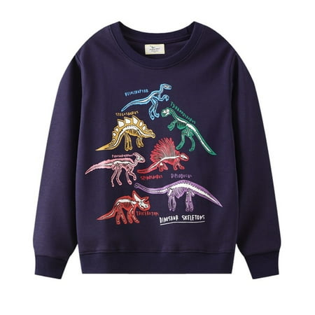 

Aolyty Toddler Boys Sweatshirt Glow in the Dark Dinosaur Tops 2T