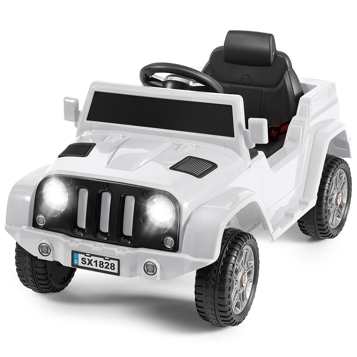 6V Electric Kids Ride Play Truck 2.4GHz Remote Control w/Headlights MP3 White 