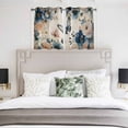 thumbnail image 3 of Vintage Blue Floral Kitchen Curtains Window Panels, Butterflies Watercolor Flower Tan Insulated Window Treatment Curtain, Grommet Curtains for Bedroom/Living Room/Bathroom, 2 Piece 42"Wx54"L, 3 of 8