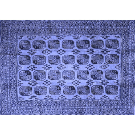 Ahgly Company Indoor Rectangle Southwestern Blue Country Area Rugs, 7' x 9'
