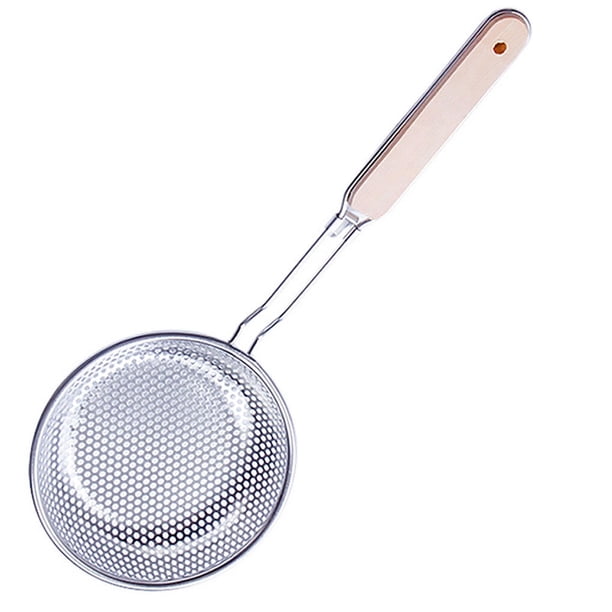 Cateissary Colador, colador, fideos, espátula para cocinar, Pasta, aceite, cuchara, colador, herramienta de cocina, mango de madera, acero Cocina y Comedor 20#
