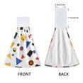 thumbnail image 3 of Yayeee Kitchen Hanging Hand Towels Set of 2 with Loop Bathroom Absorbent Tie Towel, Black Simple Shapes, 3 of 5