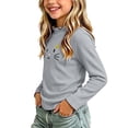 thumbnail image 3 of PureCasa Children's Pullover Shirt Basic Shirts Turtleneck T-Shirt Tops Cotton Lettuce Edge Trim Long Sleeve Cute Print Toddler Girl Clothes, 3 of 5