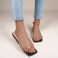 thumbnail image 4 of Moda de punta cuadrada y cómodas sandalias de moda de una palabra con cadena de gran tamaño Wmkox8yii hj789, 4 of 6