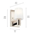 thumbnail image 3 of 55174PN Kichler Lighting Adani - 1 Light Wall Sconce In Modern Style-8.5 Inches Tall and 5 Inches Wide-Polished Nickel Finish, 3 of 5