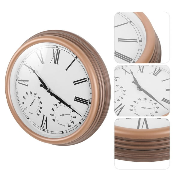 UPOUART Outdoor Clocks Waterproof Clock Outdoor Plastic Weather Resistant Decorative Clock for Garden and Patio 1Pcs