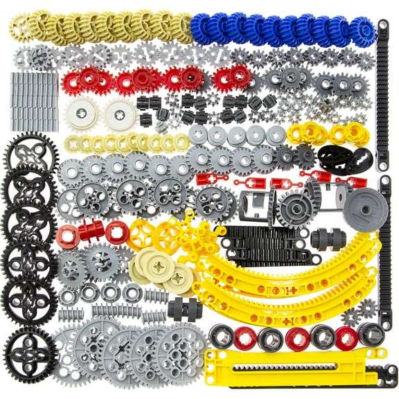 Habow 233pcs Technic-Parts Technic-Gears Axle-Pin-Connector Compatible with mainbrands Technic-Parts Cam Worm Cogs Gears Steering Parts Differential Engine Kit. MOC Pieces for Replacement Pieces.