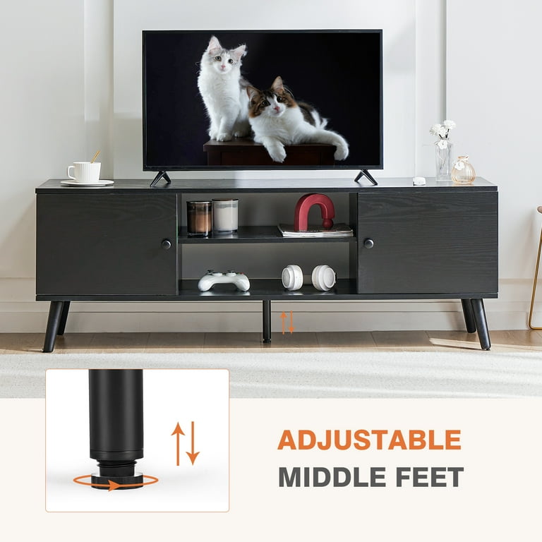 Mid century tv stand black deals