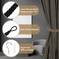thumbnail image 3 of 2Pcs Rope Curtain Tiebacks, 23.6" Cotton Hand-Woven Curtain Holdback, Black, 3 of 7