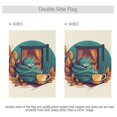 Cat Leaves Cup Blanket Garden Flag Double Sided Outdoor Banners for