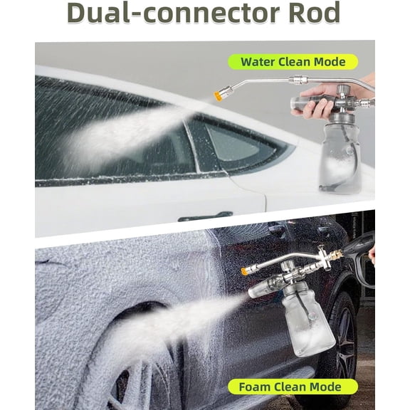 Foam Cannon For Pressure Washer Gun With Dual Connector, Car Wash Foam Gun Accessory, Garden Carwash Dual Purpose Switch High Pressure Foam , Soap Sprayer Cleaning Kit, Power Washer Spray Nozzles