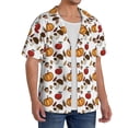 thumbnail image 2 of KLL Maple leaf nut Mushroom Print Men's Shirt Short Sleeve Button Down Summer Cuba Beach Shirts- XX-Large, 2 of 5