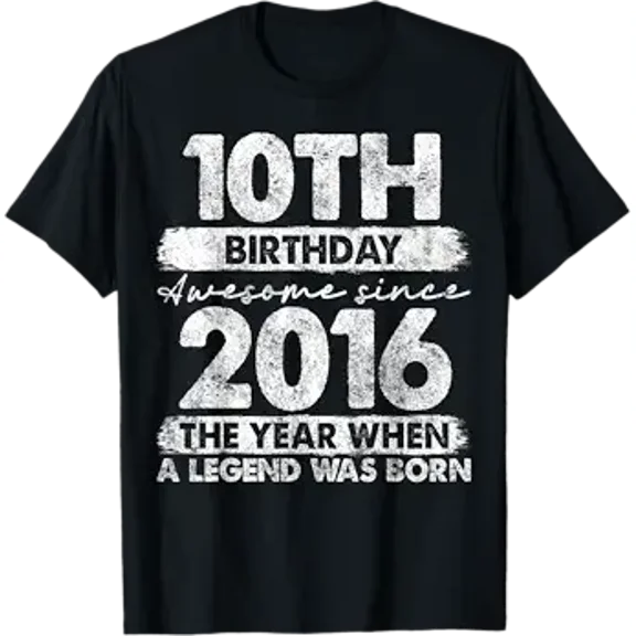 10 Year Old Gifts Vintage 2016 10th Birthday T-Shirt