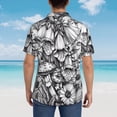 thumbnail image 4 of Fotbe Monochrome Botanical Illustration Camisa Hawaiana para Hombre Unisex – Camisa Casual de Verano con Botones de Manga Corta de Algodón y Lino,Medium, 4 of 7