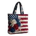 thumbnail image 2 of Independence Day Printing Tote Bag Squares Handle Handbag For Festival Travel Daily Use, 2 of 7