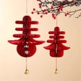 thumbnail image 4 of New Year's Blessing Character Welcome Spring Lantern Wall Hanging Decoration 2 Pieces, 4 of 8