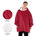 thumbnail image 2 of Bare Home Plush Sherpa Wearable Blanket - Fluffy & Soft - Lightweight - Adult, Red, 2 of 7