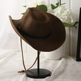 thumbnail image 3 of Women's Wide Brim Straw Panama Hat with Belt Buckle, 3 of 8