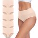 thumbnail image 1 of XmhyTop 5 Piezas de Bragas para Mujer Algodón Cintura Alta. Suaves, Transpirables y Elásticas, Cobertura Total, Color carne, Talla S, 1 of 5