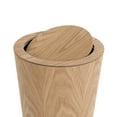 thumbnail image 4 of Garbage Can Solid Wood Waste Bin Round Kitchen Decorative Storage Basket Storage Baskets wood 2 swing cover, 4 of 9