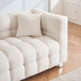 thumbnail image 3 of PORKISS 80" Sofa Couch for Living Room, Comfy Teddy Fleece Extra Deep Seat Couches with 2 Comfortable Pillows, Beige, 3 of 8