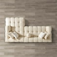 thumbnail image 6 of Phoenix Mid Century Living Room Puffy Sectional Fabric Sofa in Ivory Boucle, 6 of 6