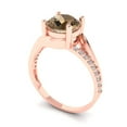 thumbnail image 2 of 1.71 ct Round Cut Simulated Champagne Diamond Solitaire with Simulated Diamond Accents 18K Rose Gold Womens Engagement Ring, 2 of 5