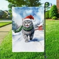 thumbnail image 3 of Hello Winter British Shorthair Frosty Morning Walk Welcome Snowy Christmas Garden Flag 12x18in Double Sided Cat Lover Kitten Owner Gifts Outdoor Decor - 02018, 3 of 5