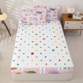thumbnail image 4 of Manfei Cartoon Sealife Zipper Twin Comforter Sets with Fitted Sheet and 2 Pillowcases, Marine Jellyfish Whale Zipper Bedding Set, Pink, Polkadot Reversible, 4-Piece, 4 of 7