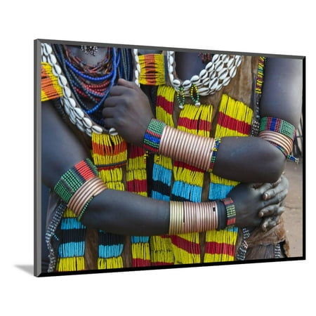 Hamar tribe, people in traditional clothing, Hamar Village, South Omo, Ethiopia Wood Mounted Print Wall Art By Keren