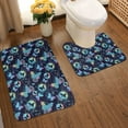 thumbnail image 2 of Yiaed Blue Butterfly Print Bathroom Mat Set 2 Pieces Mat Anti-Skid Pad Ultra Soft and Absorbent Bathroom Bath Mat Contour Bath Rugs for Toilet Base, 2 of 6