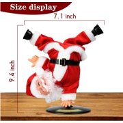 Inverted Rotating Dancing and Singing Santa Claus Plush Toy,Electric Santa Animated Christmas Decorations for Kids