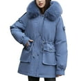 thumbnail image 4 of Roncen Winter Short Puffer Jackets for Women - Plush Lined Heavy Warmth Parka Coat - Long Sleeve Windproof Zip Up Outerwear with Hooded Design for Cold Weather, 4 of 4