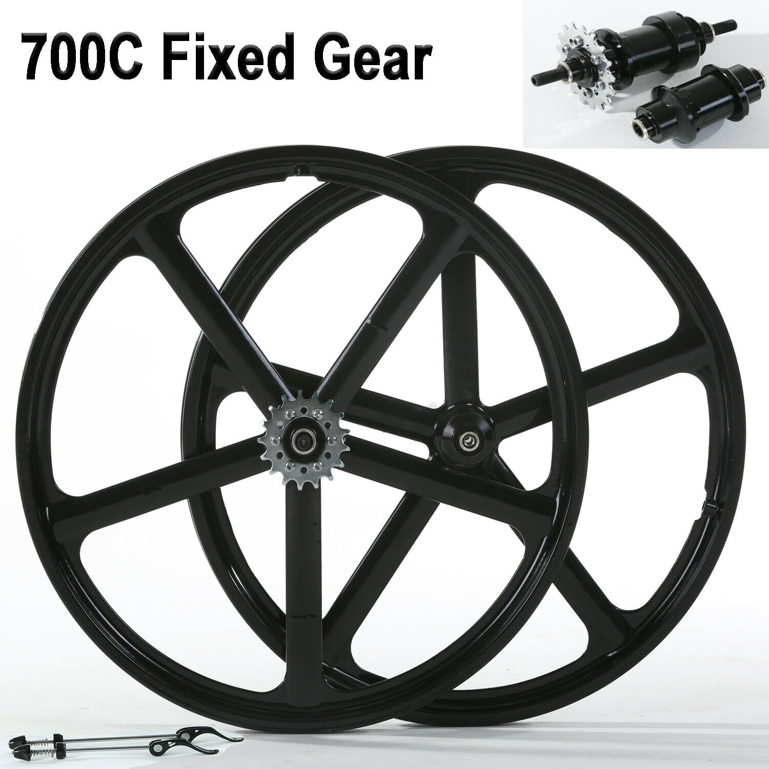 700c 5 Spoke Fixed Gear Single Speed Bike Fixie Five Spoke Mag Wheel Rim Front 