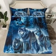 thumbnail image 2 of Manfei Jungle Wildlife Wolves Full Size Sheets,Woodland Animal Bed Sheets,Hello Winter Snow Pine Sheet Sets For Kids,Breathable Home Decor,4-Piece, 2 of 7