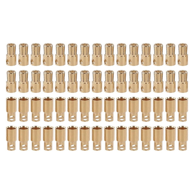 30Pairs Banana Connectors Plugs Sockets Male Female Gold Plated for Industrial DIY RC Battery