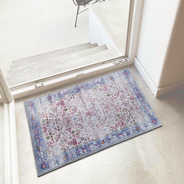 JV Home Area Rug Oushak Multicolored 2'x3'3" Washable Carpet Anti Slip