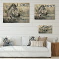 thumbnail image 4 of Designart "This Zebra in Watercolor Elegance" Animals Print on Natural Pine Wood, 4 of 5