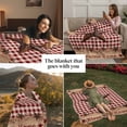 thumbnail image 3 of Red Plaid Vintage Country Star Throw Blankets, Farmhouse Wood Texture Soft Fleece Blanket Decorative for Home Sofa Couch Chair Living Bedroom, 60x80 inches,, 3 of 8