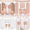 thumbnail image 2 of Decoraciones de cumpleaños de oro rosa, juego de vajilla desechable, vaso de papel, decoraciones para fiesta de cumpleaños de boda para adultos, Babyshower para niños y niñas Tan Jianjun unisex, 2 of 2