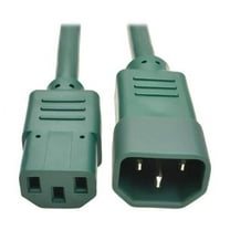 Tripp Lite 6ft Heavy Duty Extension Cord 15a 14 Awg C14 C13 Green 6' - Extension Cable - Iec 60320 C14 To Iec 60320 C13 - 6 Ft - Green