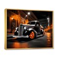 thumbnail image 2 of Designart "Night Drifters Black and Orange Pickup Truck" Transportation Floater Framed Wall Art Living Room, 2 of 7