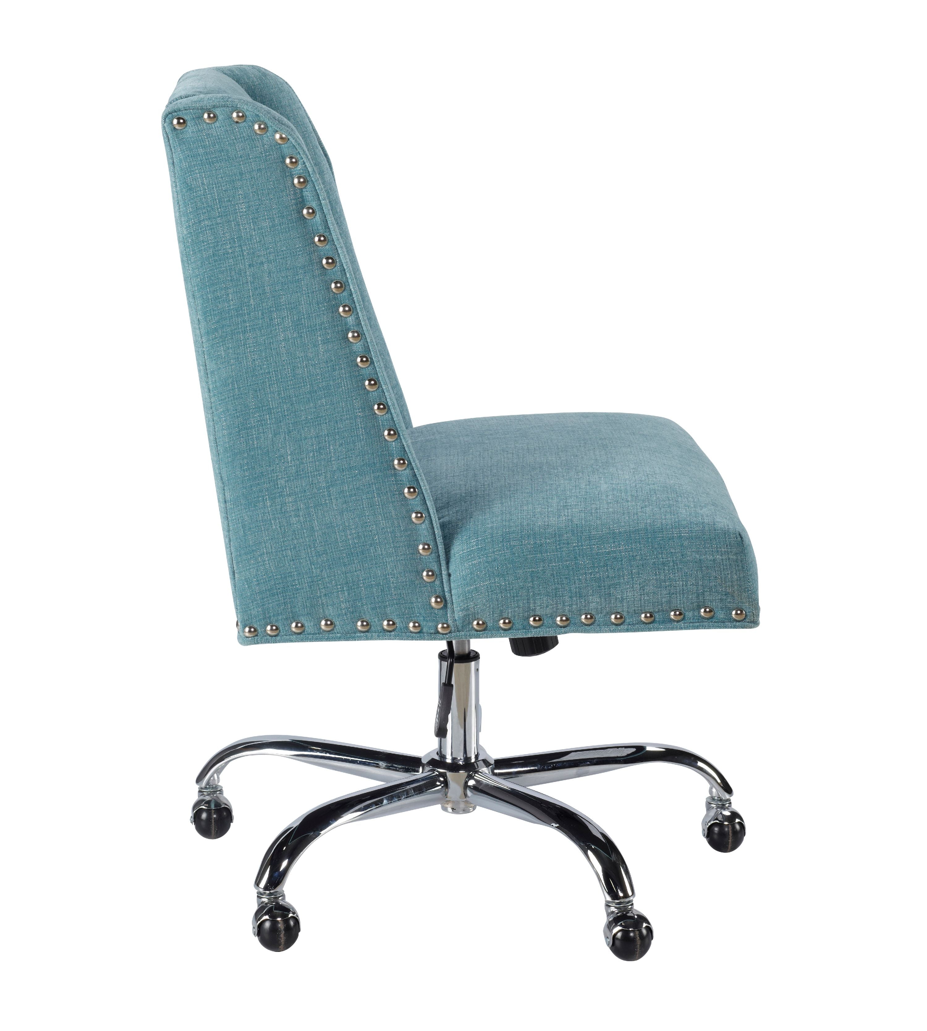 Linon Draper Office Chair, Multiple Colors and Base Options