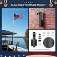 thumbnail image 3 of Yescom Bravery MEGA 20ft Flag Pole Kit with Solar Light & Deck Mount for Outdoor Aluminum Inground Flagpole for Dock, House, Silver, 3 of 13