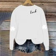 thumbnail image 5 of FAVIPT Women's Cute St Patricks Sweatshirt Lucky Shamrock Printed Shirts Long Sleeve Crew Neck Casual Pullover Tops White,M, 5 of 7