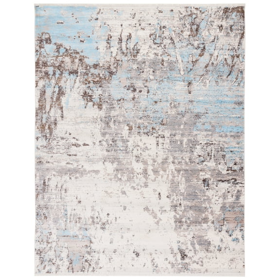 SAFAVIEH Vintage Persian Jodene Abstract Polyester Area Rug, Grey/Blue, 8' x 10'