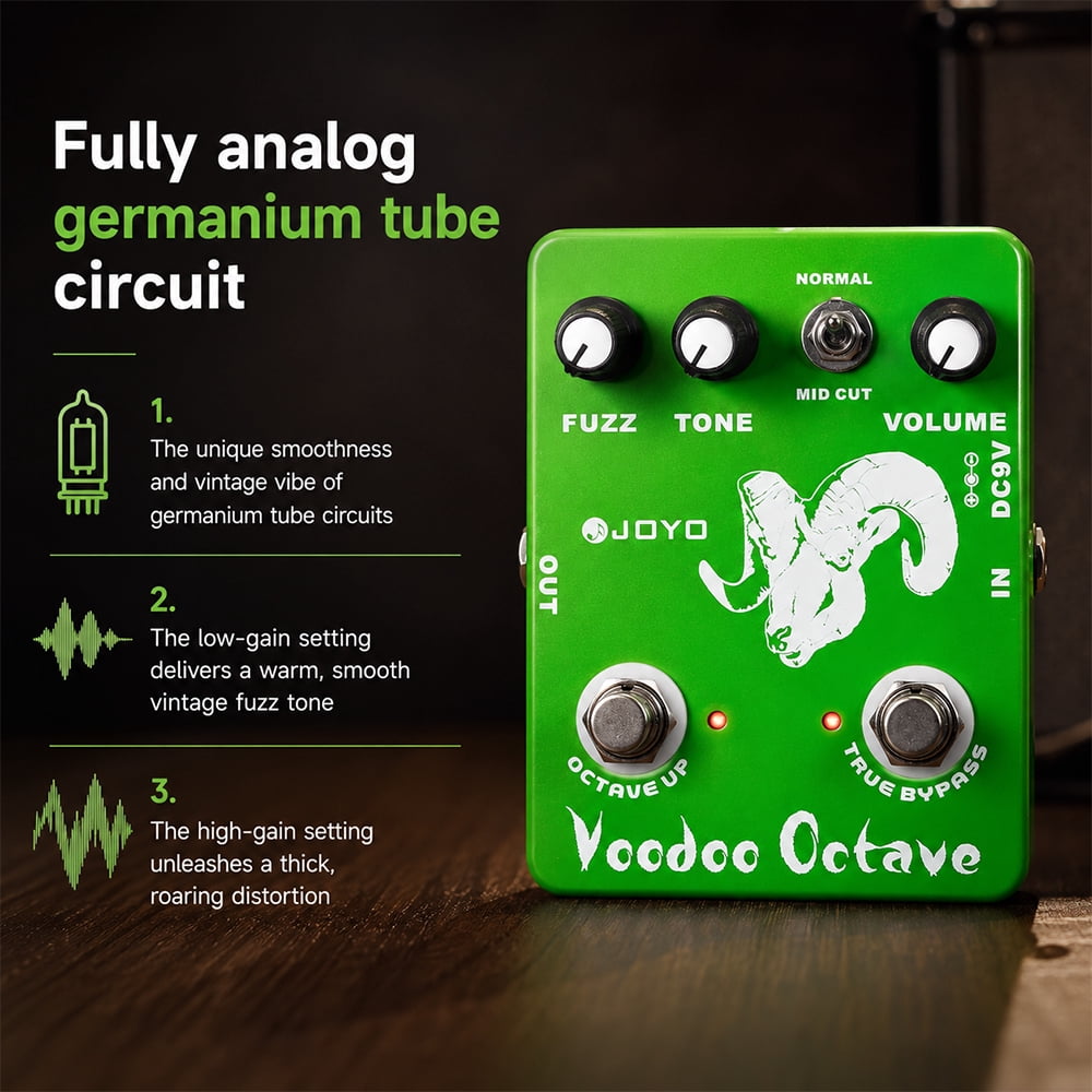 JOYO JF-12 Octave Fuzz Effect Pedal 2 Modes Electric Guitar True Bypass