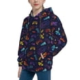 thumbnail image 2 of Lsque Games Patten Youth Hoodie Sweatshirt Pullover with Kangaroo Pocket Boys and Girls Hoodie Warm Hoodie for Kids-Small, 2 of 6